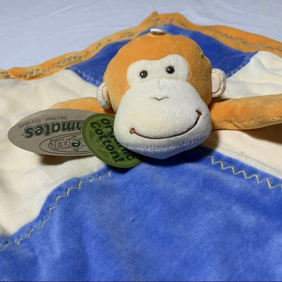 Monkey Lovey Baby Security Blanket Organic 15”x15” - Picture 2 of 12